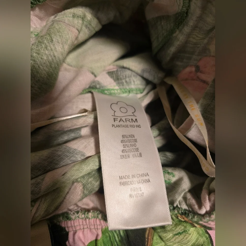 NWOT Farm Rio Pink Palms Paperbag Shorts - Picture 6 of 6